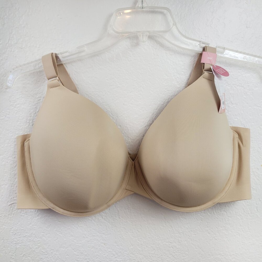 New NWT Cacique 46D Bra Lightly Lined Full Coverage Smooth Nude / Beige